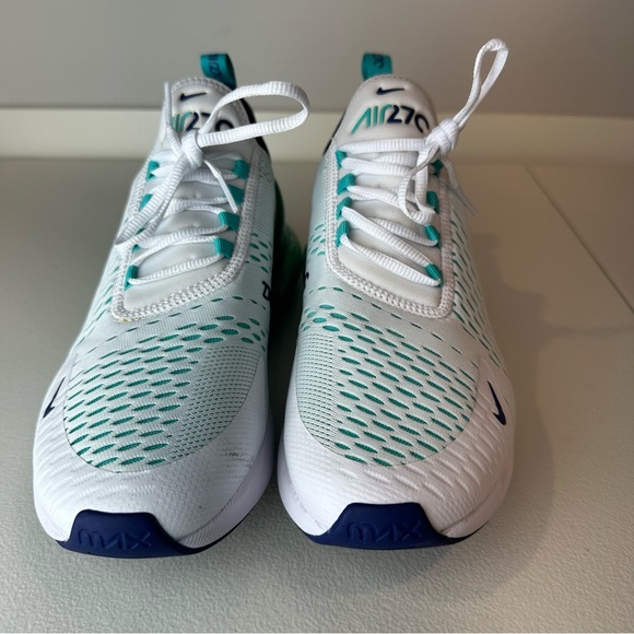 Nike Men’s White Hyper Jade Blue 270 Sneakers Shoes Size 10.5 - Picture 2 of 8